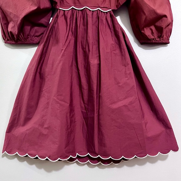 NWT Anthropologie Forever That Girl Sandalwood Brown Scalloped Dress MSRP$160 - Picture 3 of 16